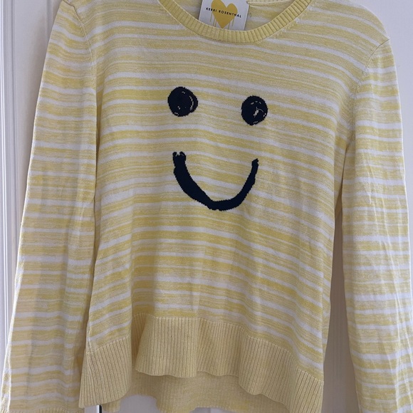 Kerri Rosenthal yellow smiley face sweater - Picture 2 of 3